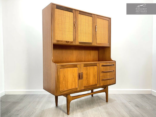 G Plan Fresco, Mid Century Teak & Rattan Highboard / Sideboard