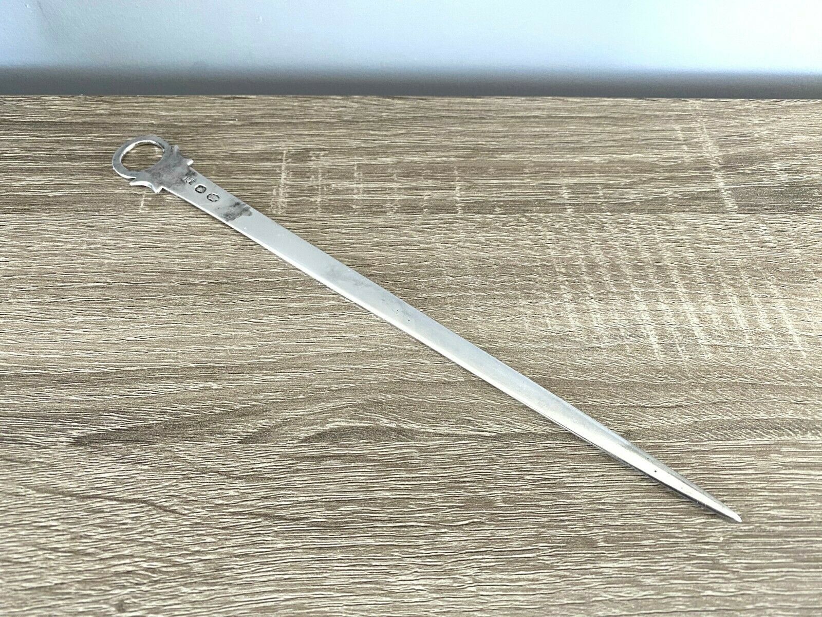 Rare Large 19th Century Chinese Export Silver Meat Skewer - Irish Marks