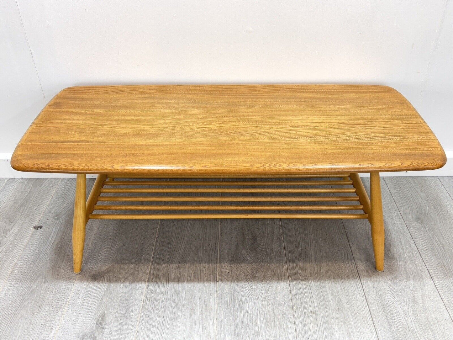 Ercol Model 459, Mid Century Elm Coffee Table with Magazine Rack