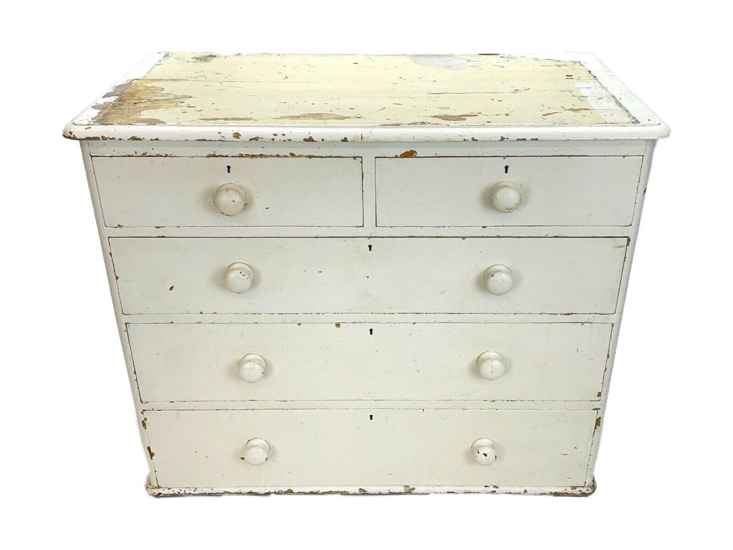 Antique / Rustic, Painted Pine Chest Of Drawers