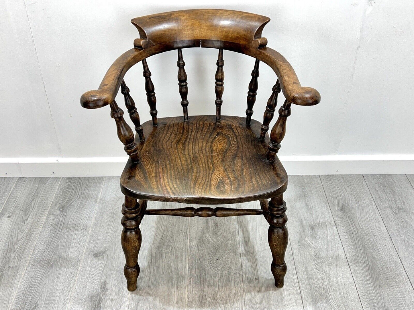 19th Century, Dark Elm Smokers Chair