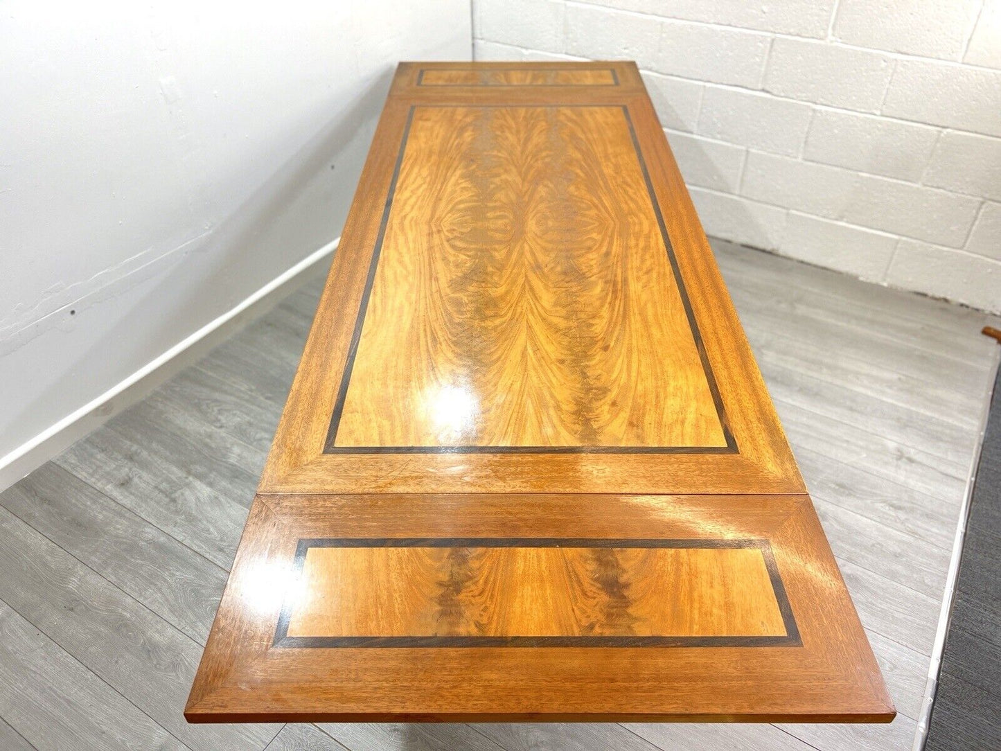 Empire Style, Extending Dining Table with Ebonised Pillars and Brass Details