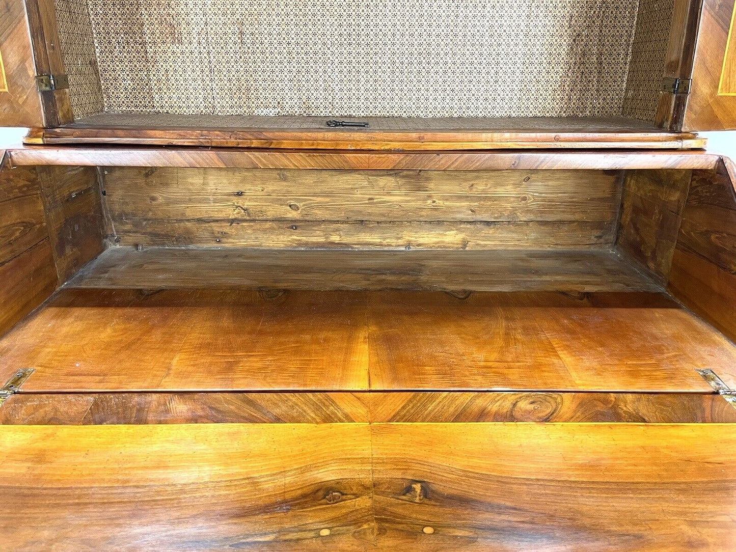 18th Century, Dutch Inlaid / Marquetry, Walnut Bookcase Bureau