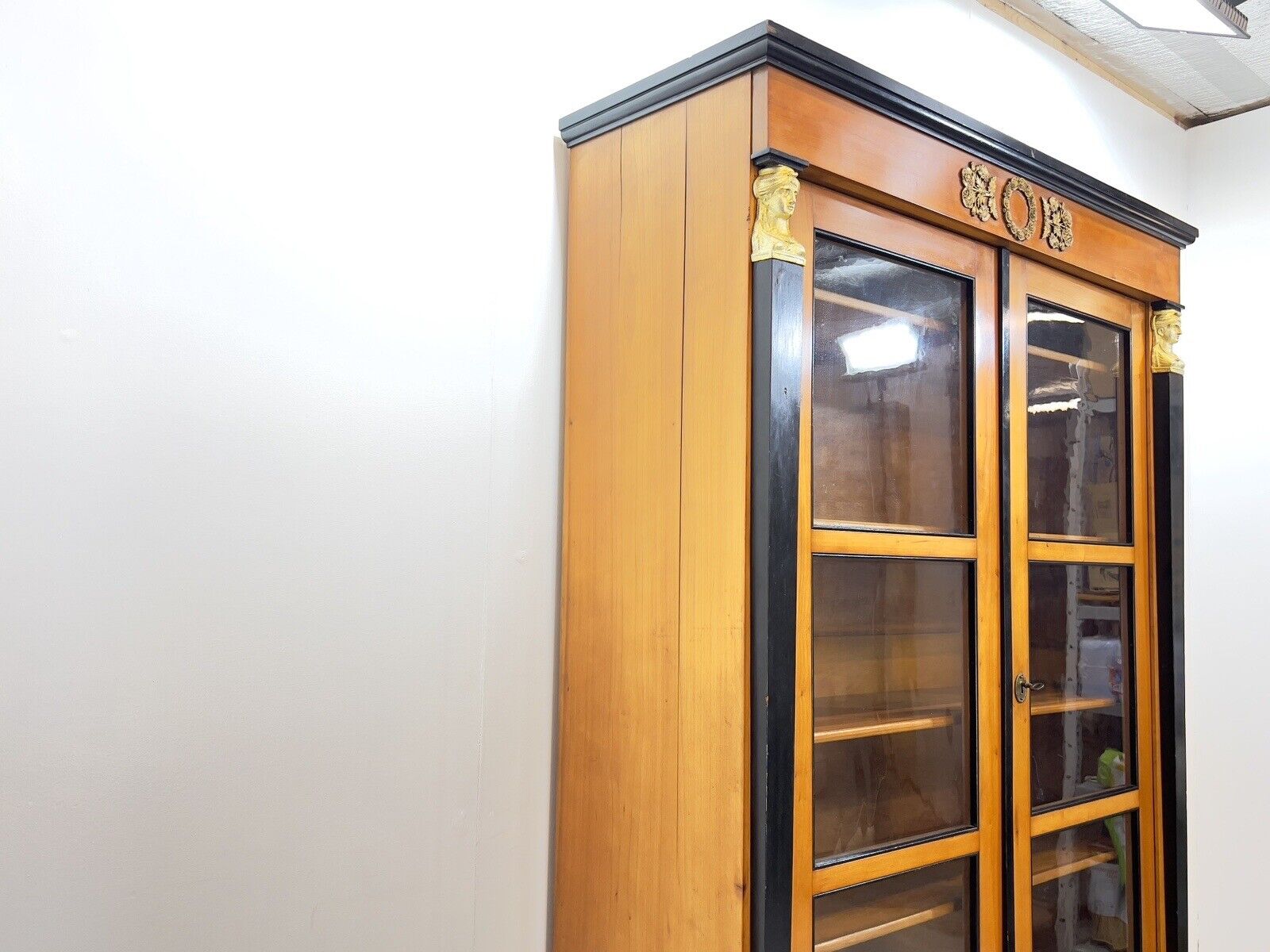 19th Century French Empire Style Vitrine / Display Cabinet with Ormolu Details