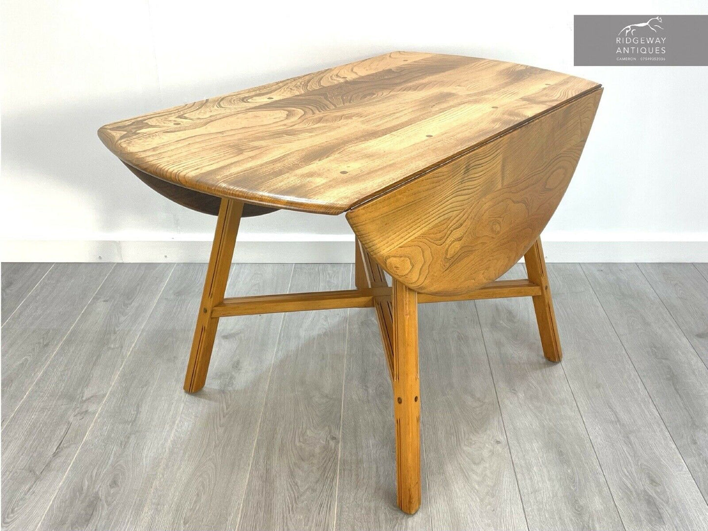 Ercol Model 377, Vintage Elm Drop Leaf Dining Table