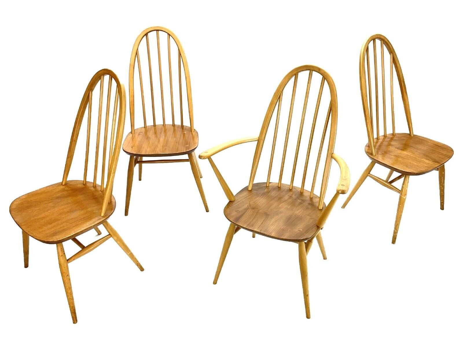 Ercol Quaker 365 & 365a, Set Of 4 Retro Dining Chairs