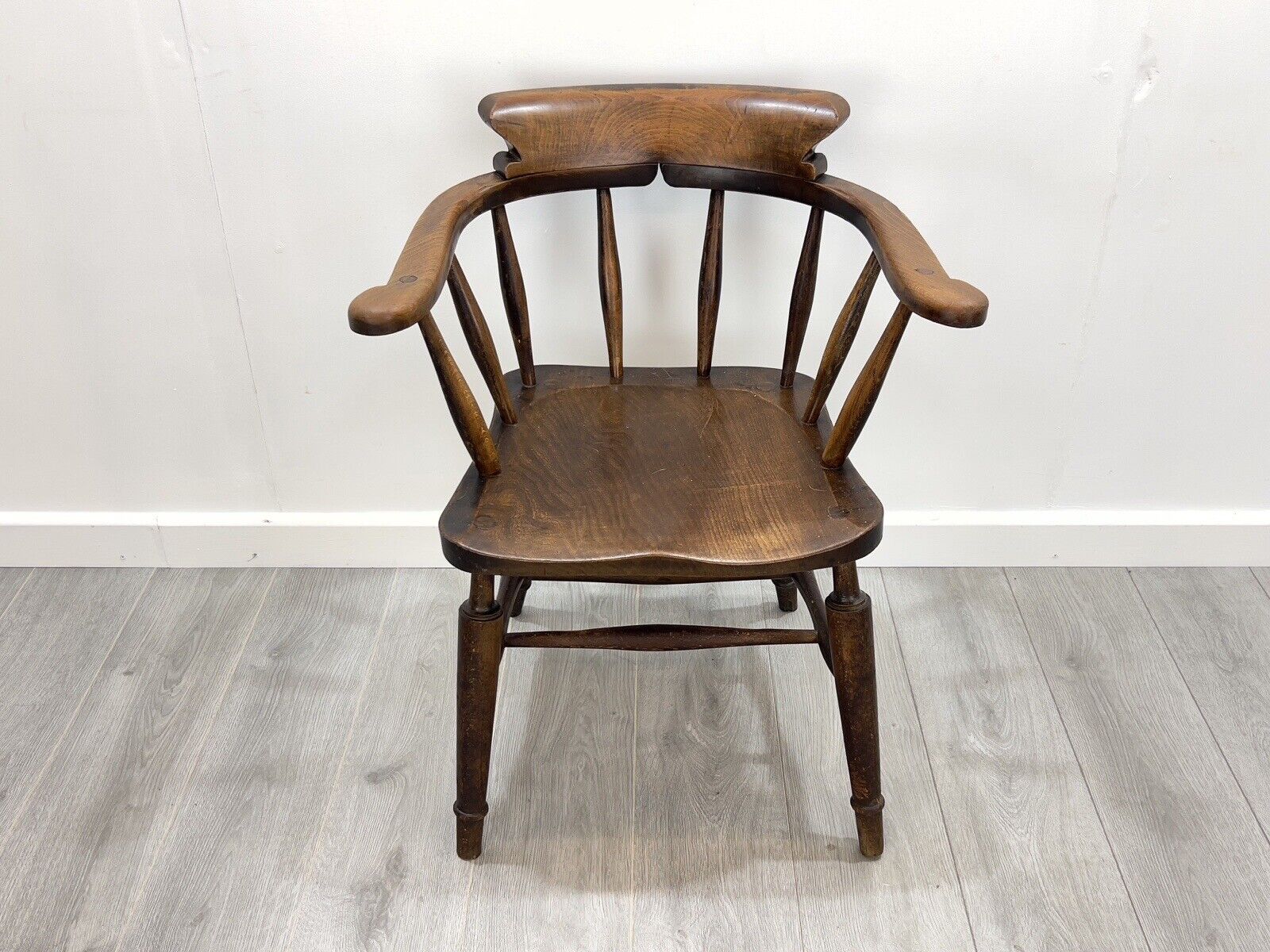 19th Century, Dark Elm Smokers Chair