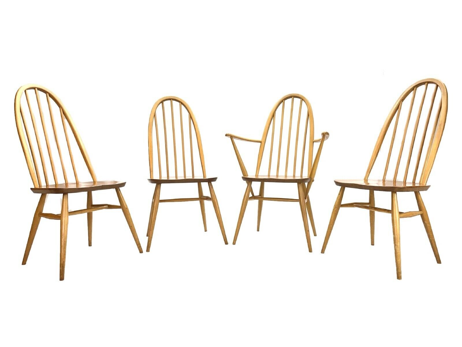 Ercol Quaker 365 & 365a, Set Of 4 Retro Dining Chairs