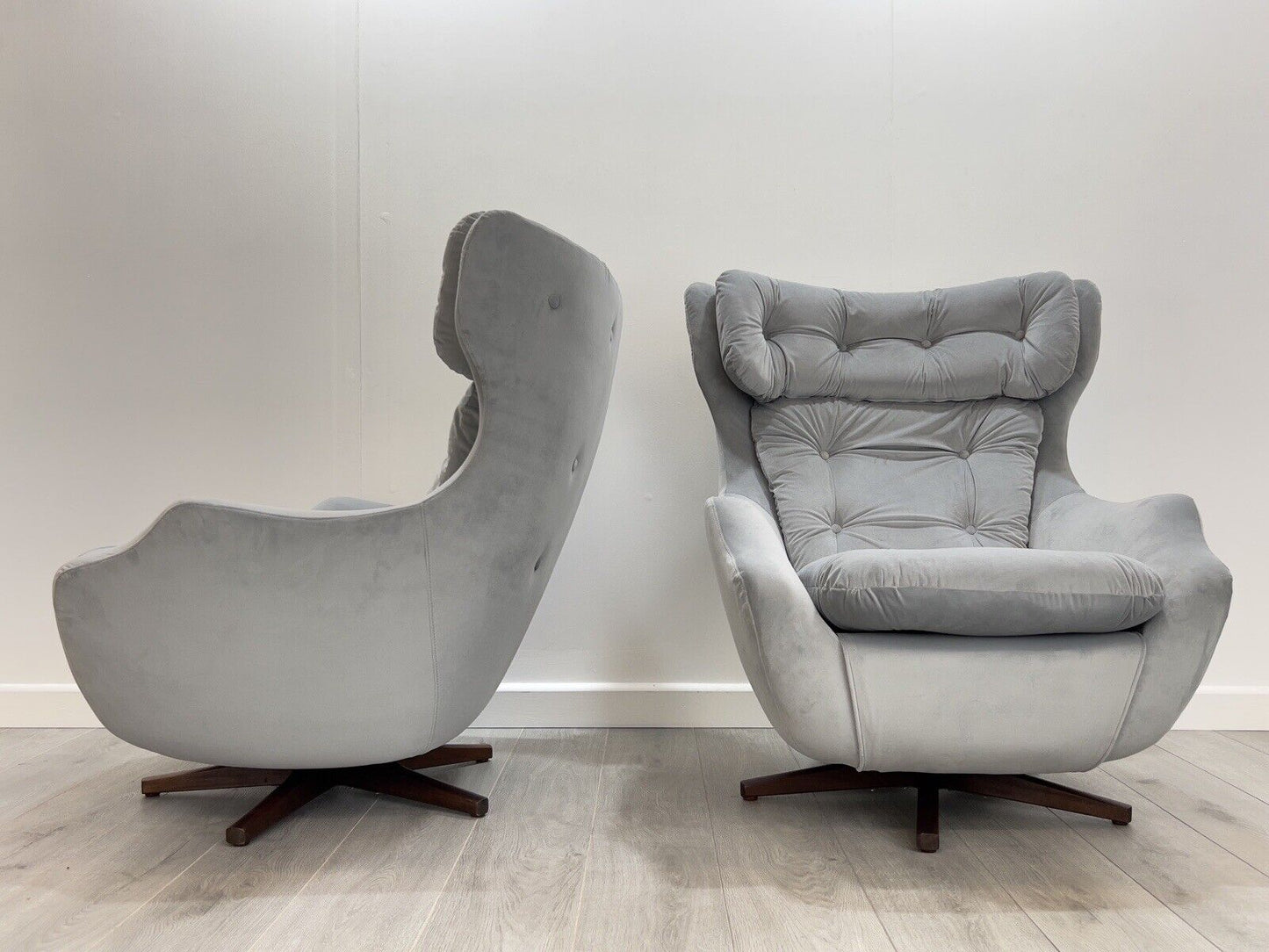 Pair of Parker Knoll Statesman, Mid Century Swivel Egg Chairs