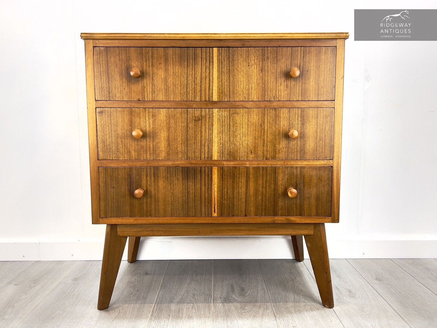 Morris of Glasgow Cumbrae Range, Mid Century Zebra Chest of 3 Drawers