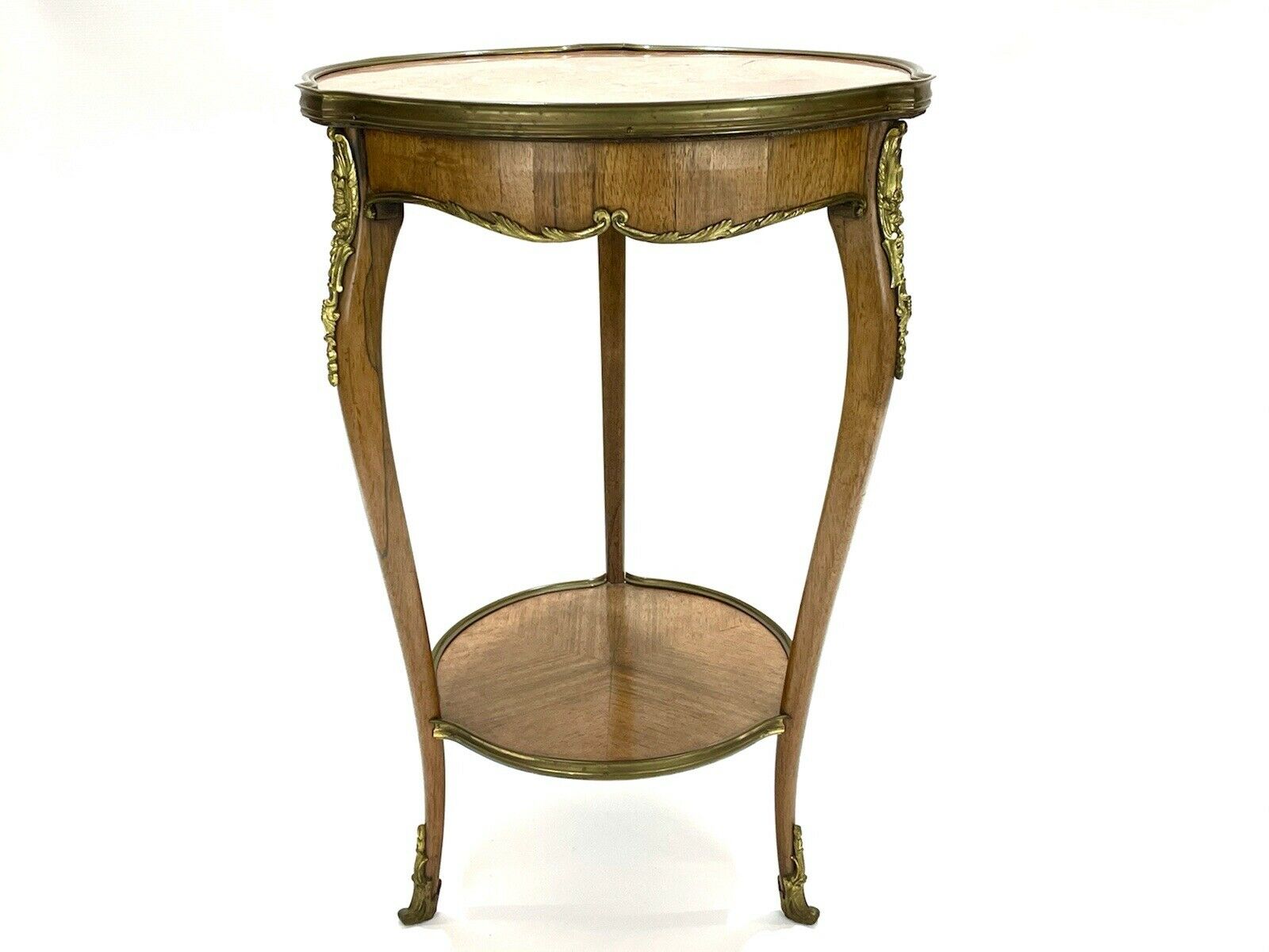 19th Century, French, Marble Top & Ormolu, Walnut Occasional Table