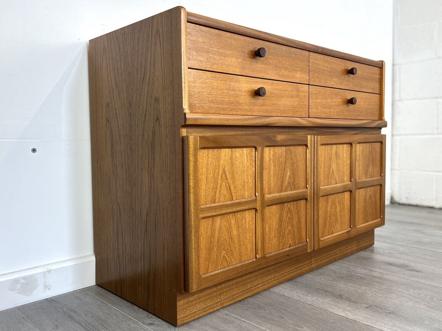 Nathan / Parker Knoll Squares, Mid Century Teak Compact Sideboard / Cupboard