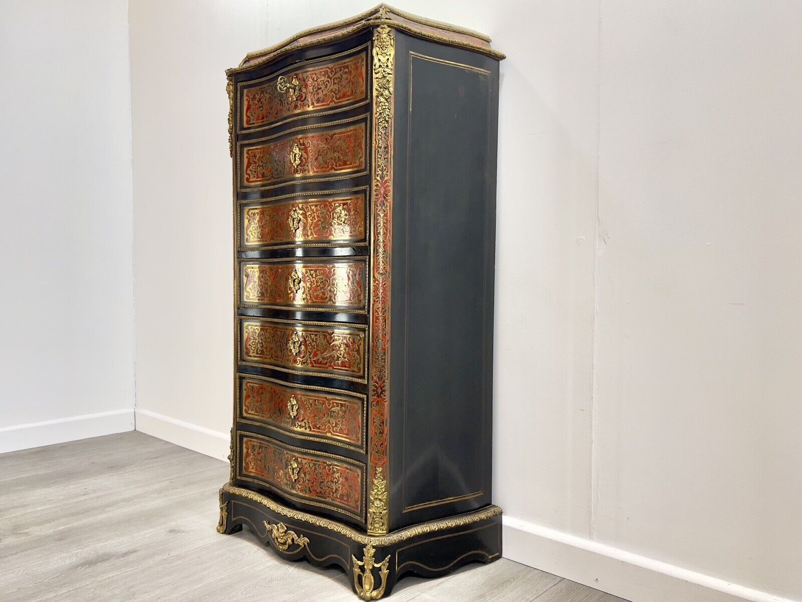 Late 19th Century, Louis XV Style, French Boulle Secretaire