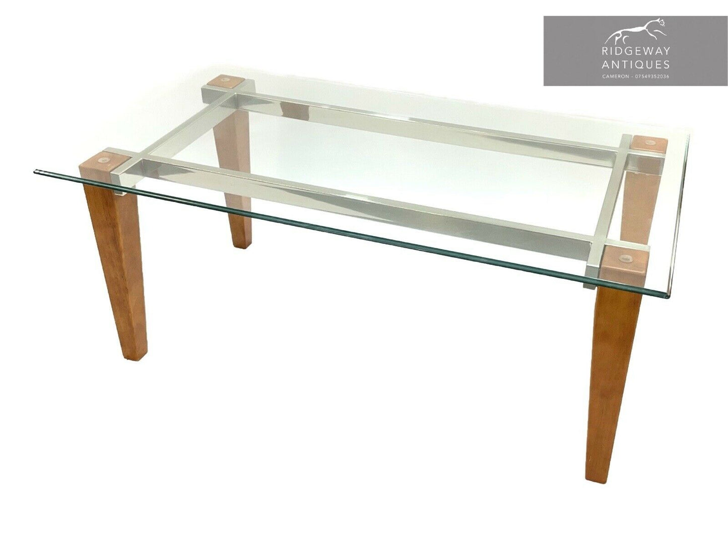 A Modern, Teak, Chrome & Glass Coffee Table
