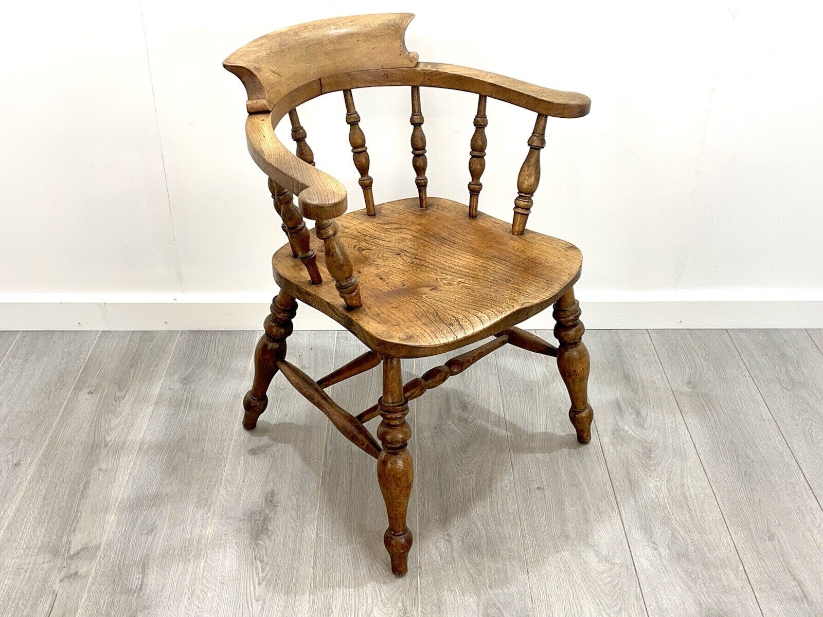 19th Century, Light Elm Smokers Chair