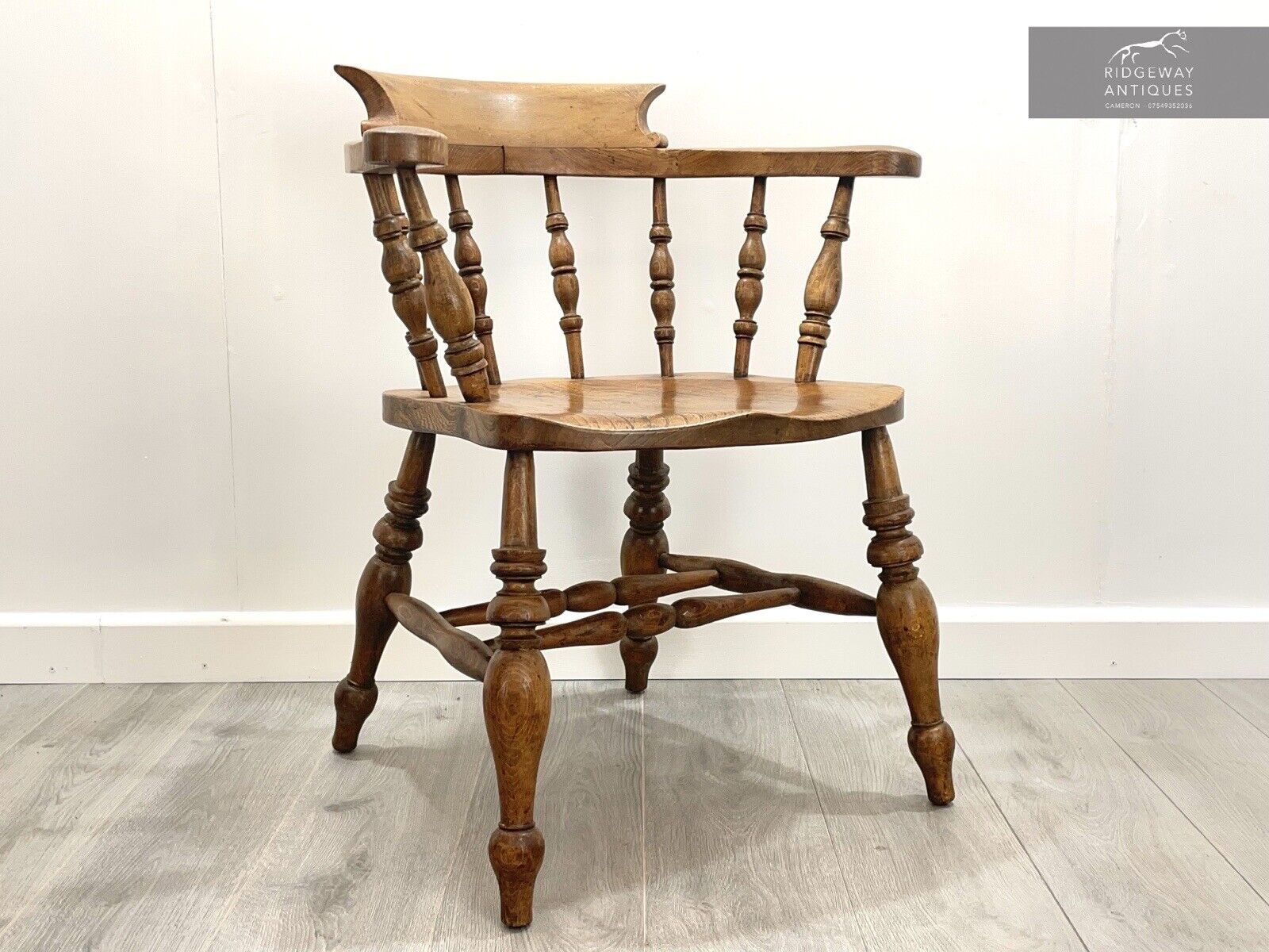 19th Century, Light Elm Smokers Chair