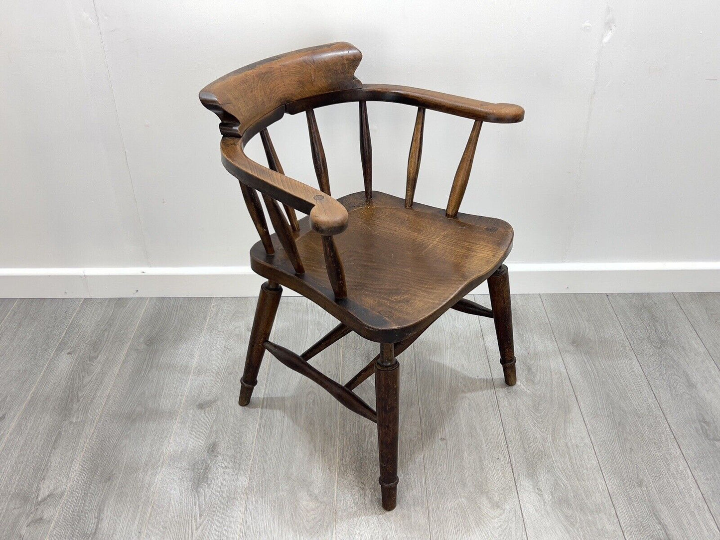 19th Century, Dark Elm Smokers Chair