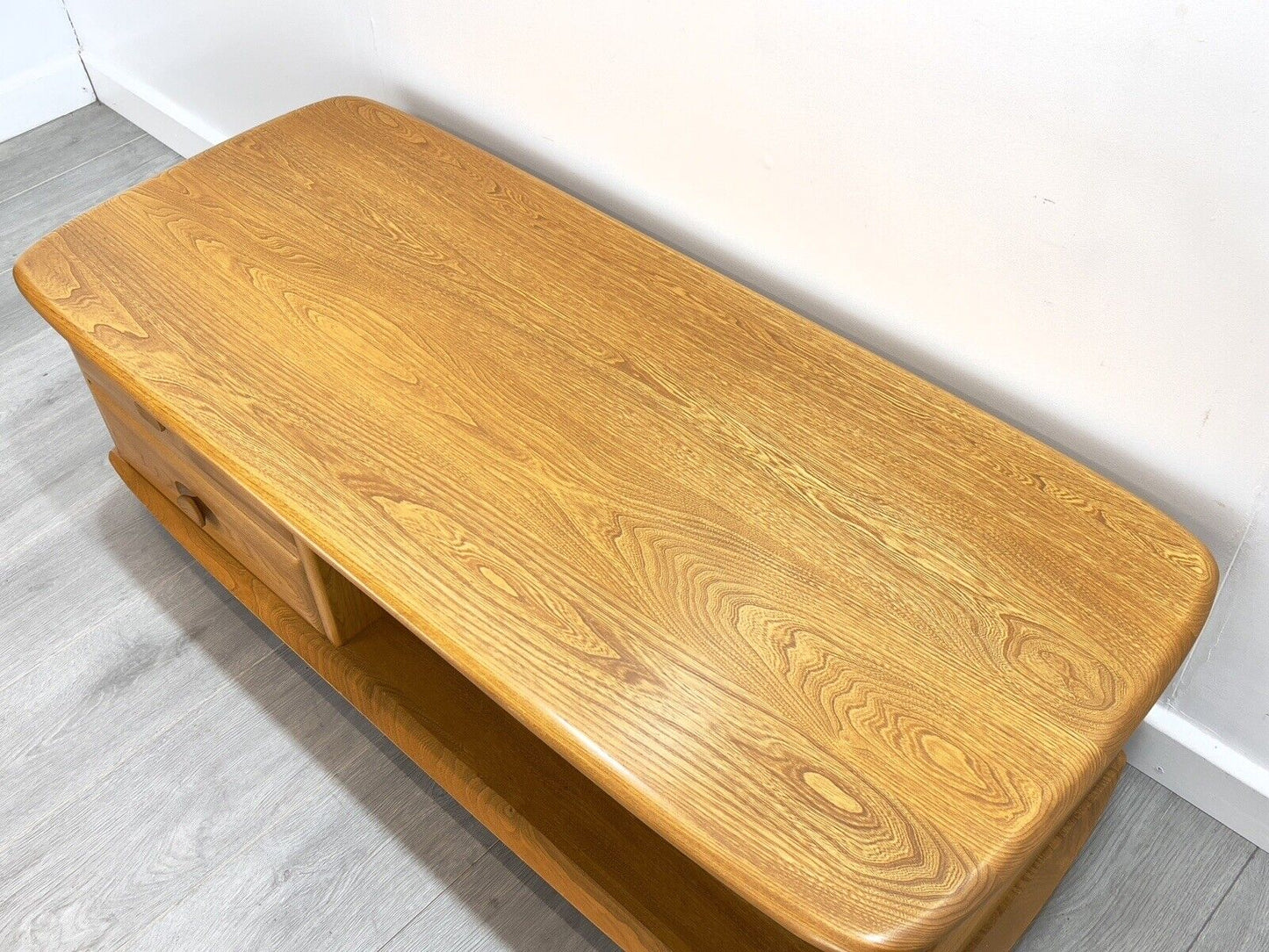 Ercol Model 844, Elm Minerva Coffee table with 2 drawers