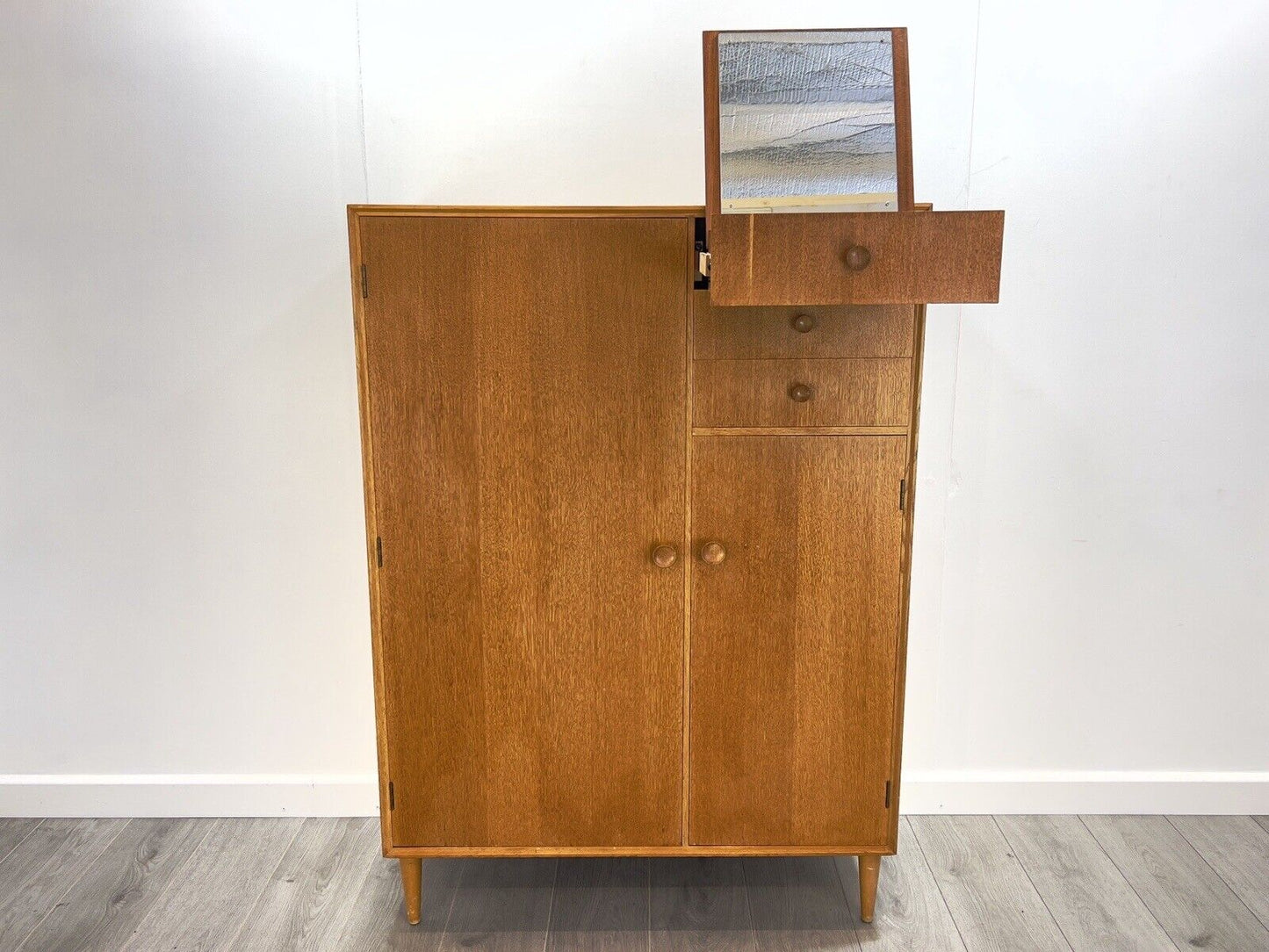 Meredew, Mid Century Light Oak Compactum / Gentleman’s Wardrobe