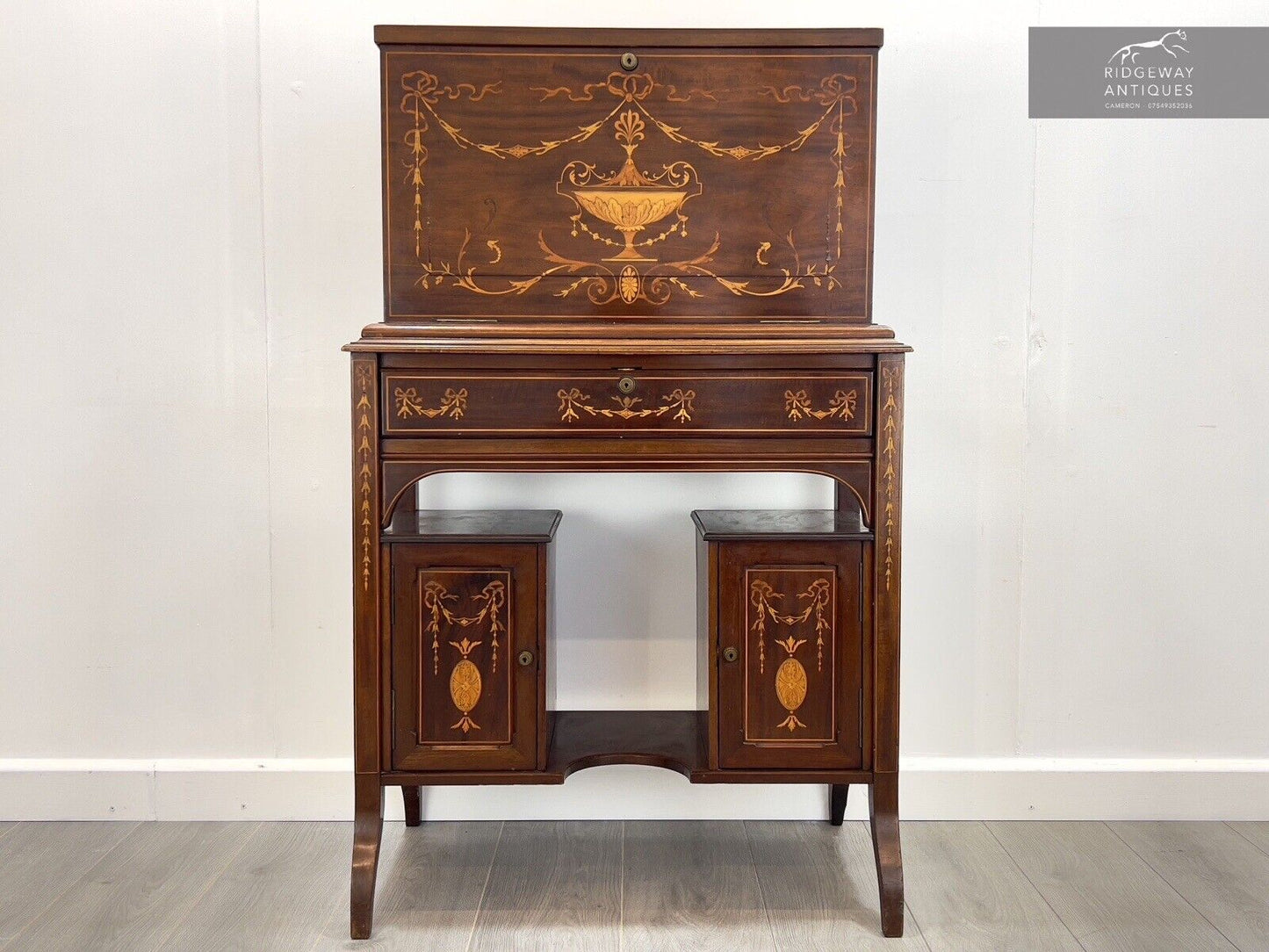 Edwardian, Campaign Style and Inlaid Travelling Writing Desk