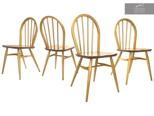 Set Of 4, Ercol 370 Windsor Chairs