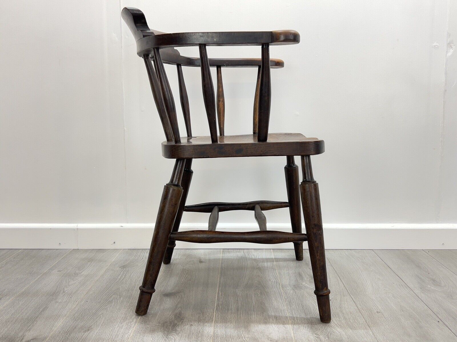 19th Century, Dark Elm Smokers Chair