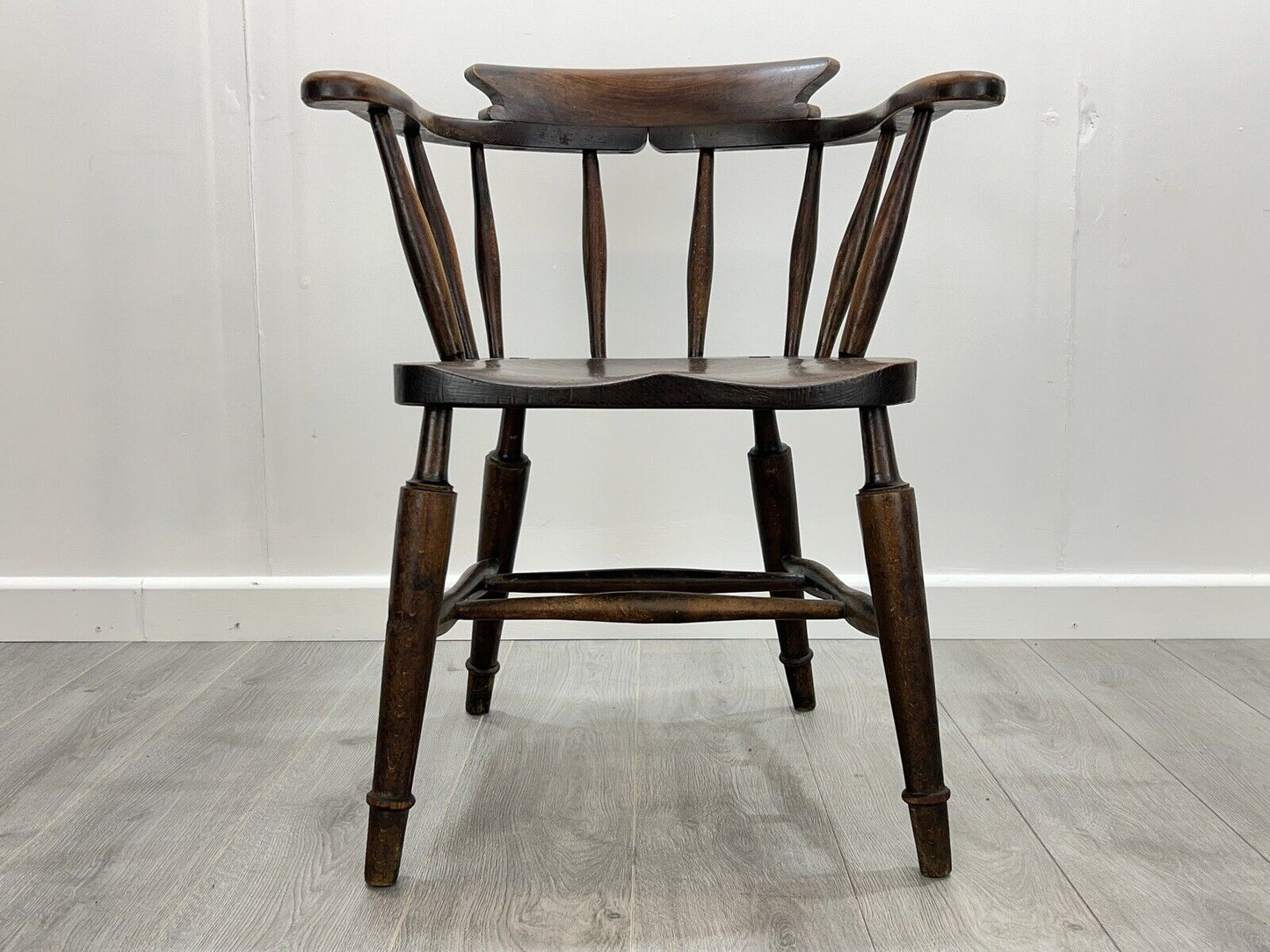 19th Century, Dark Elm Smokers Chair