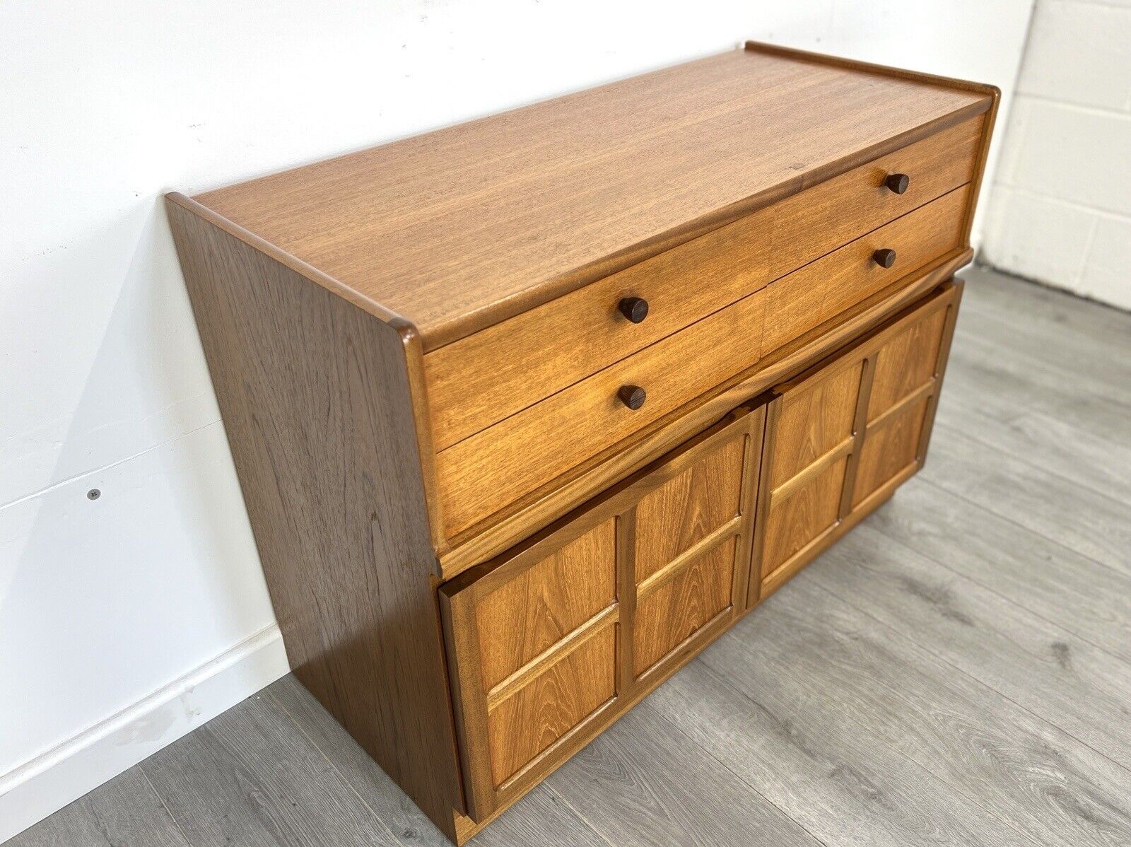 Nathan / Parker Knoll Squares, Mid Century Teak Compact Sideboard / Cupboard