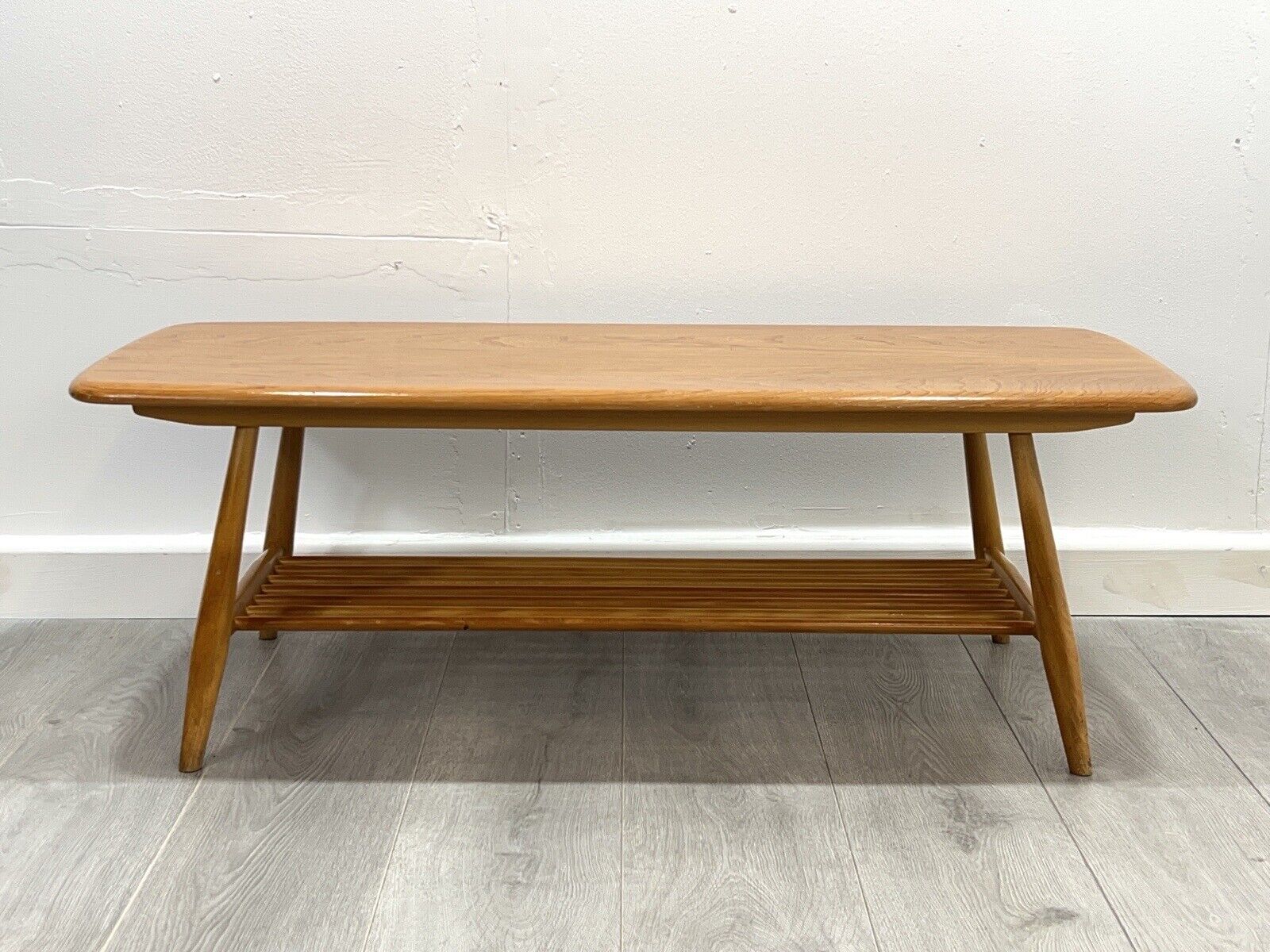 Ercol Model 459, Mid Century Elm Coffee Table with Magazine Rack