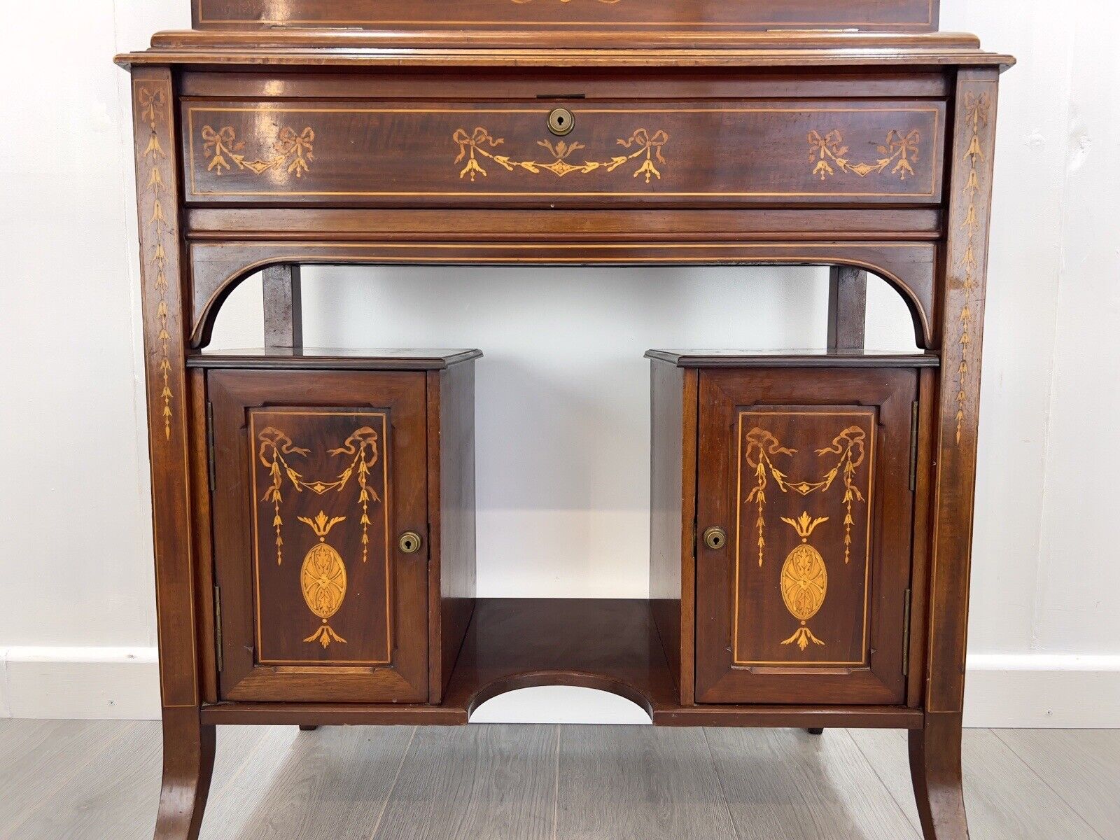 Edwardian, Campaign Style and Inlaid Travelling Writing Desk