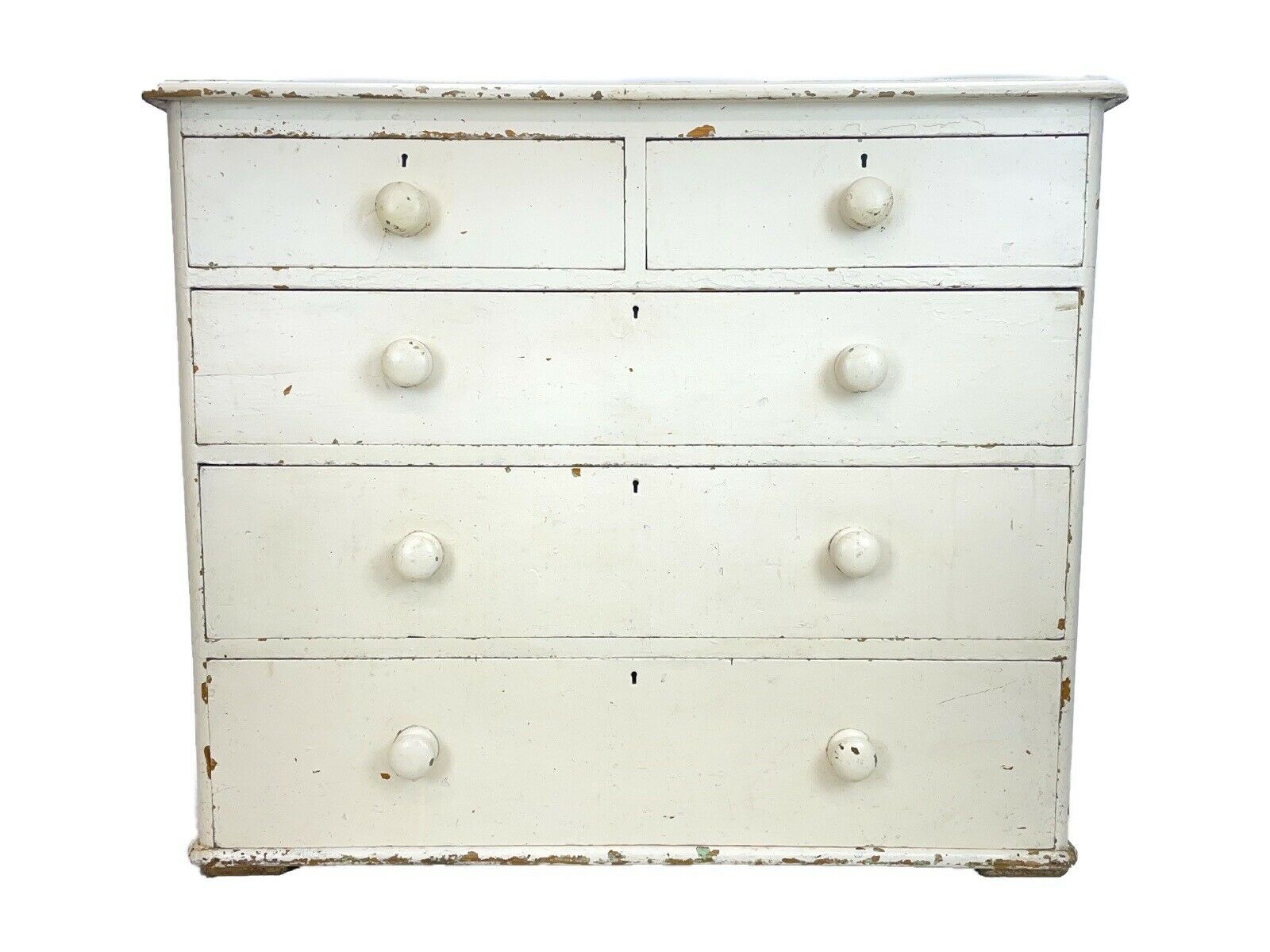 Antique / Rustic, Painted Pine Chest Of Drawers