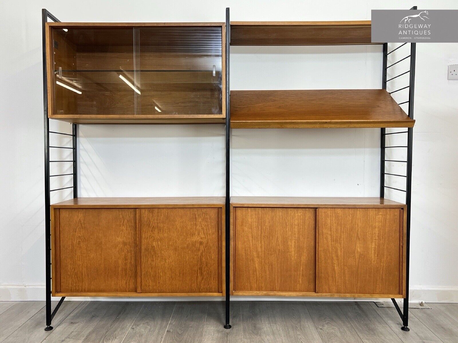 Ladderax, Mid Century Teak and Steel Modular Shelving