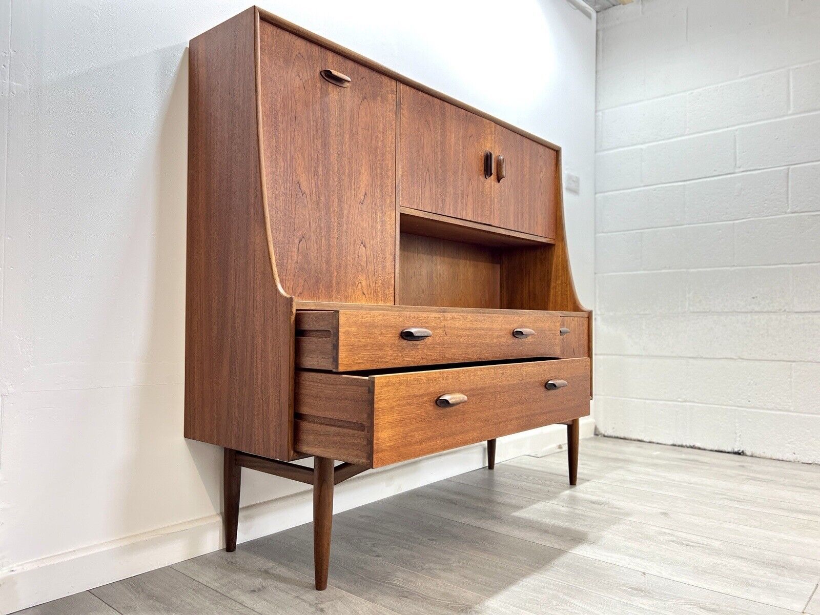 G Plan Brasilia, Mid Century Teak Highboard / Tall Sideboard