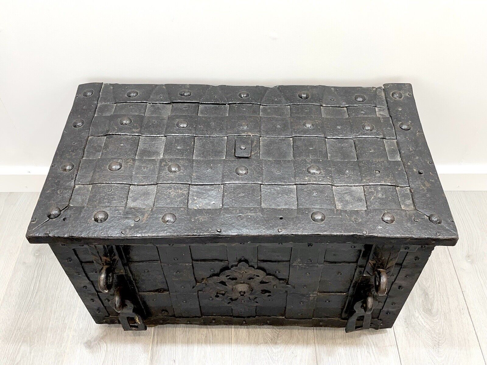 17th Century, Wrought Iron Strong Box / Armada Chest
