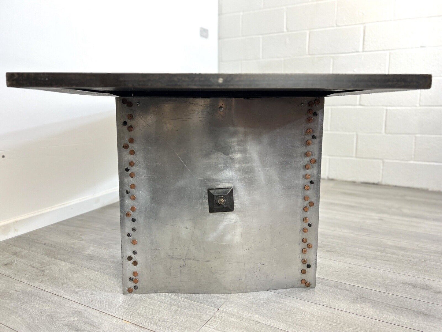 A Bespoke Industrial Aluminium and Iron Dining Table