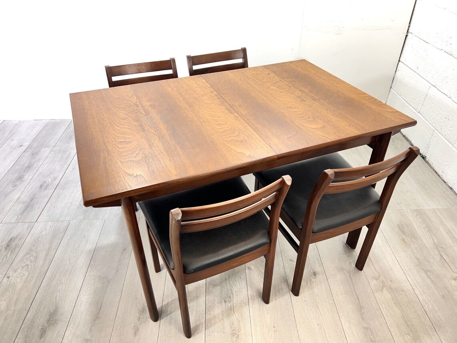 White & Newton, Mid Century Teak Extending Dining Table and 4 Dining Chairs