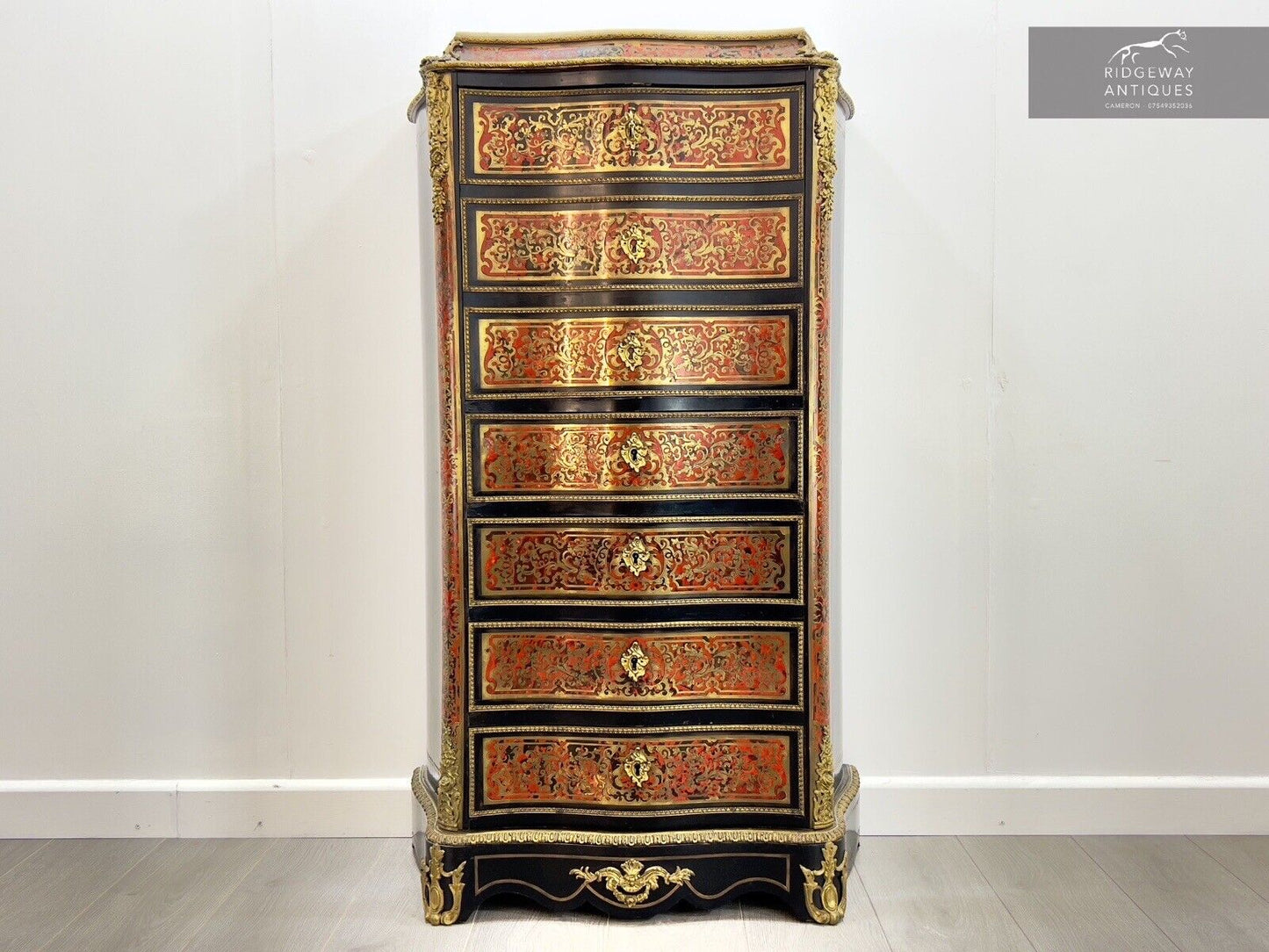 Late 19th Century, Louis XV Style, French Boulle Secretaire