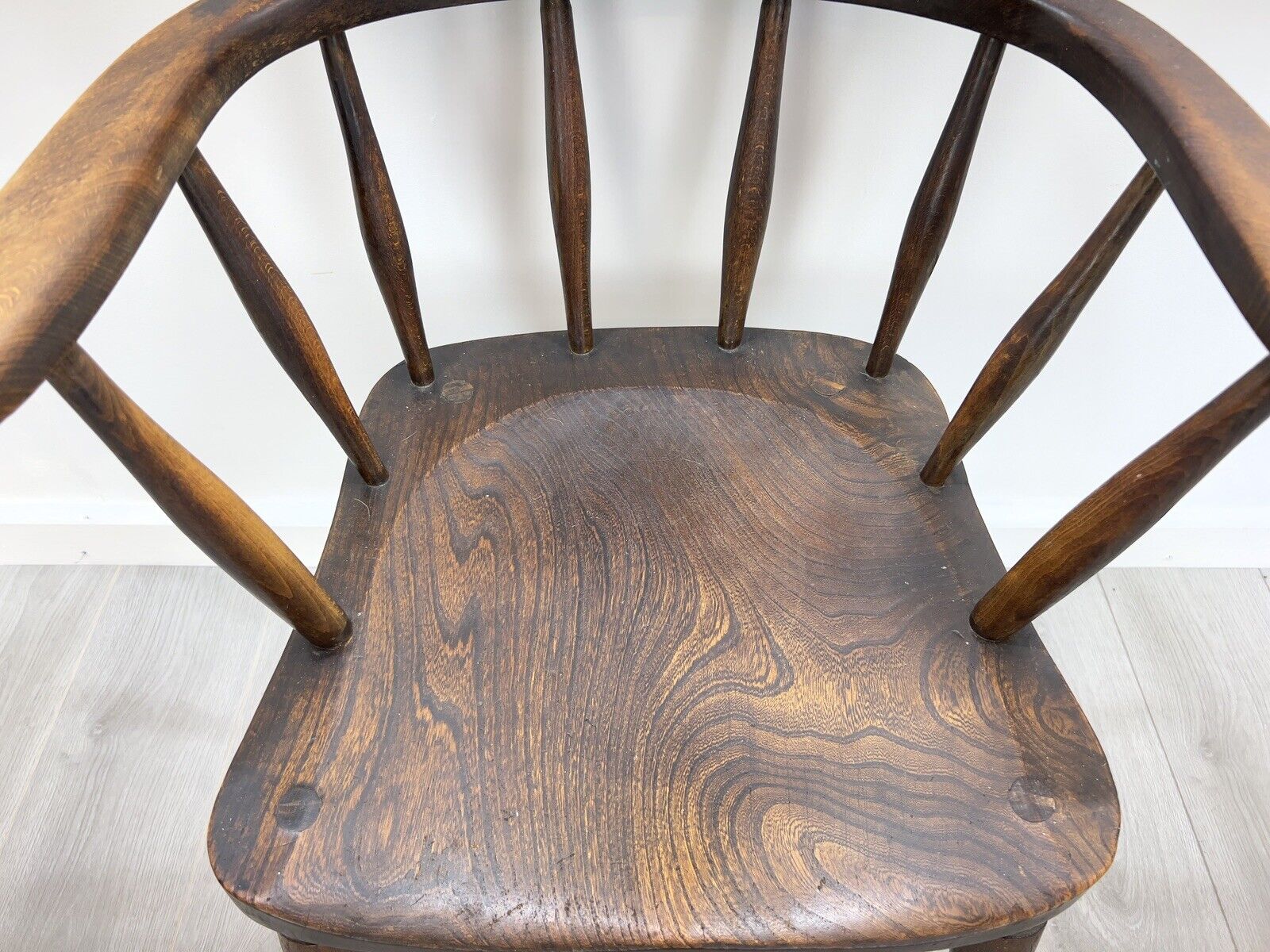 19th Century, Dark Elm Smokers Chair