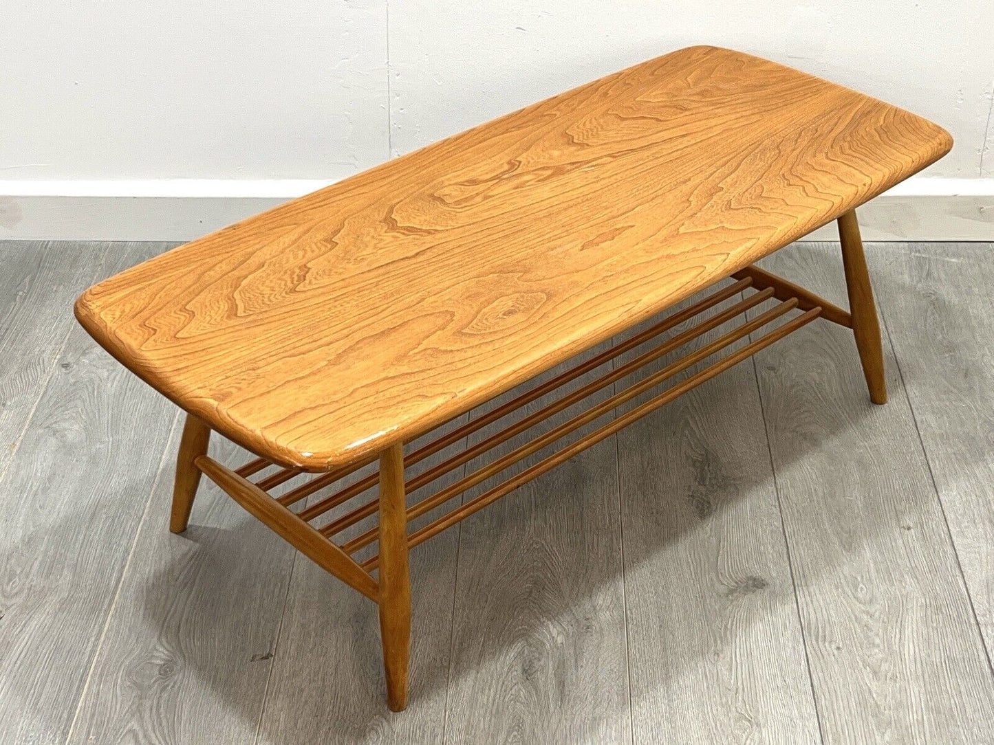 Ercol Model 459, Mid Century Elm Coffee Table with Magazine Rack