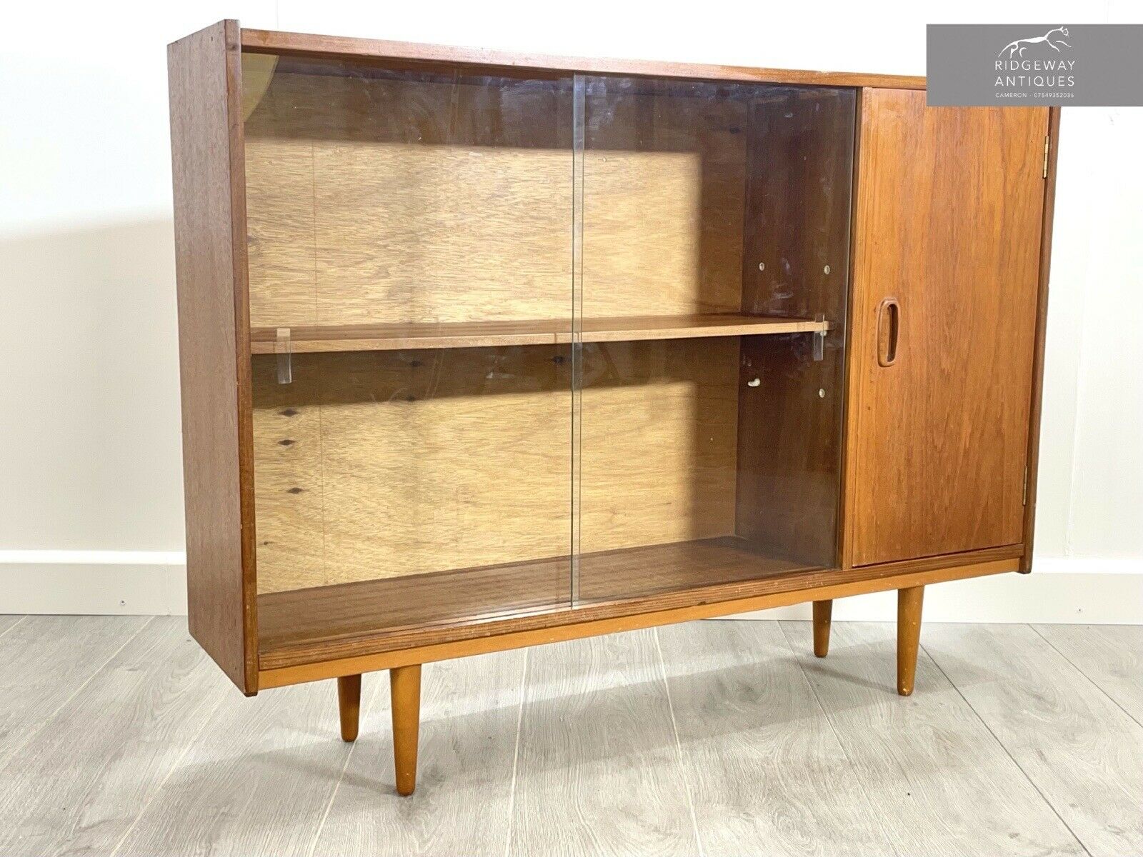 Mid Century, Small Teak Glazed Bookcase