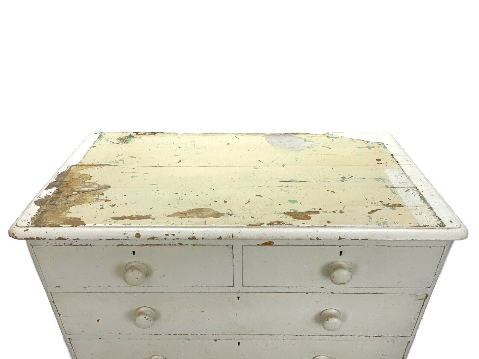 Antique / Rustic, Painted Pine Chest Of Drawers