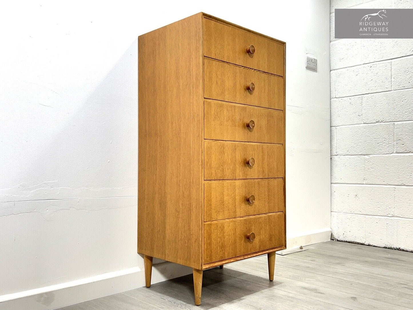 Meredew, Mid Century 6 Drawer Chest of Drawers / Tallboy