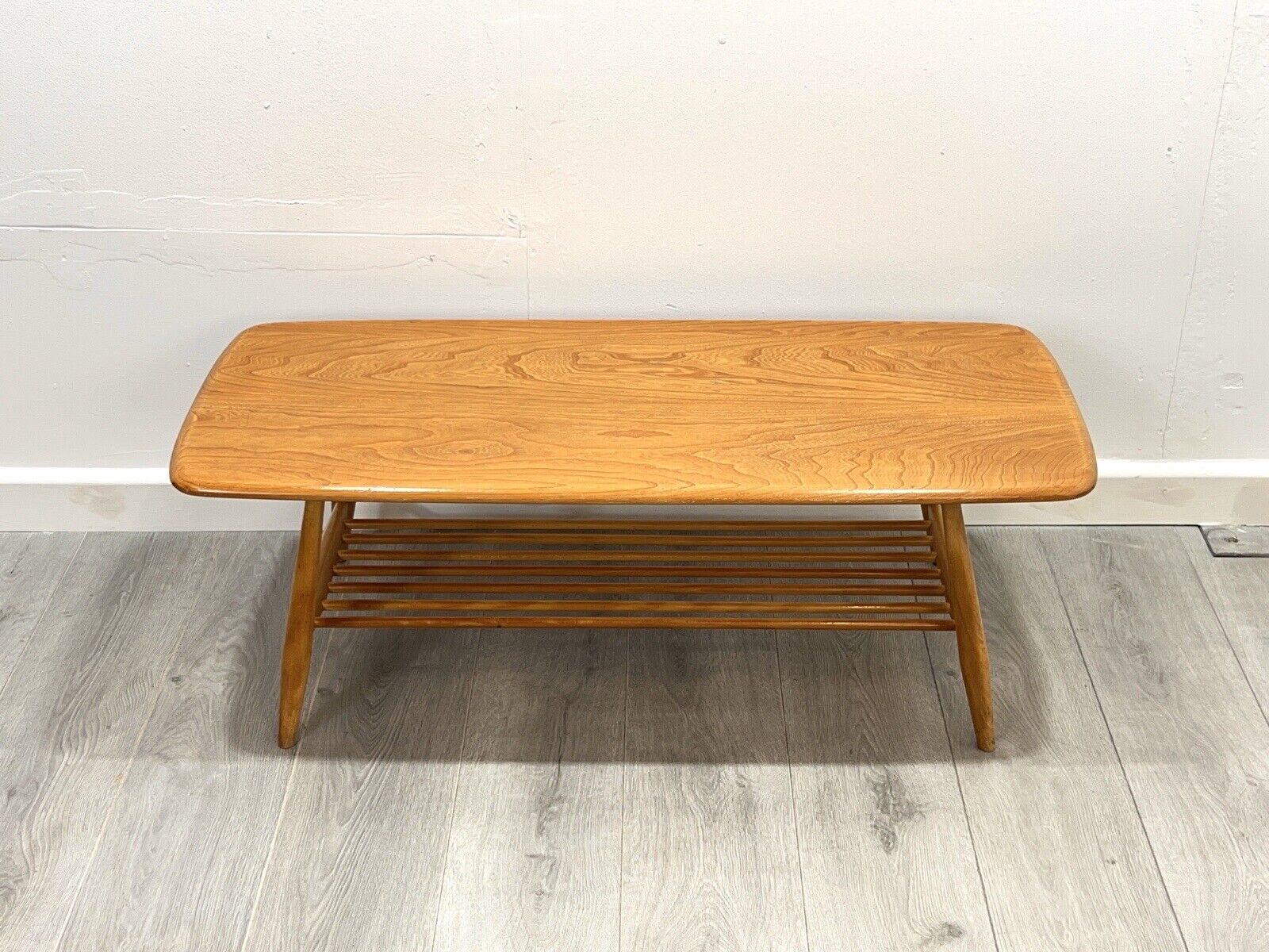 Ercol Model 459, Mid Century Elm Coffee Table with Magazine Rack