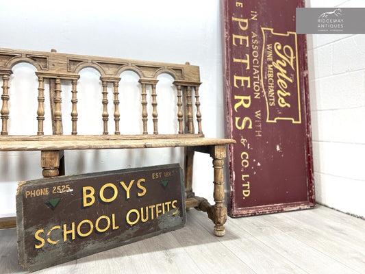 Early 20th Century, Painted Boys School Outfits Sign on Board