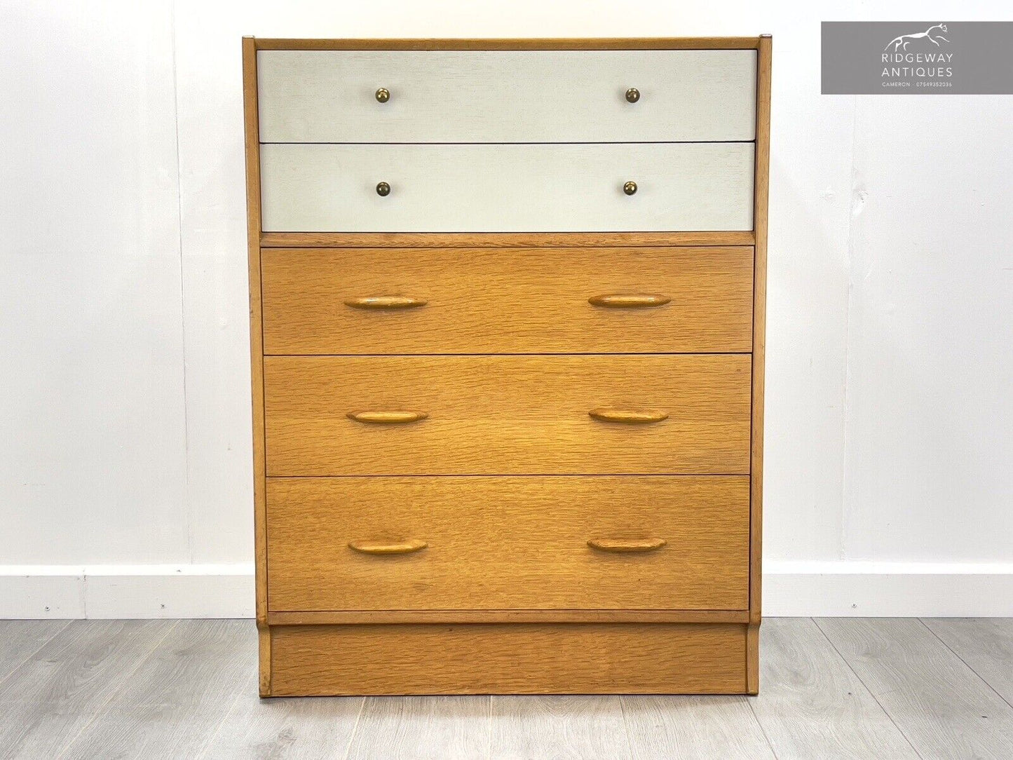 G Plan / E Gomme - China White Chest of 5 Drawers